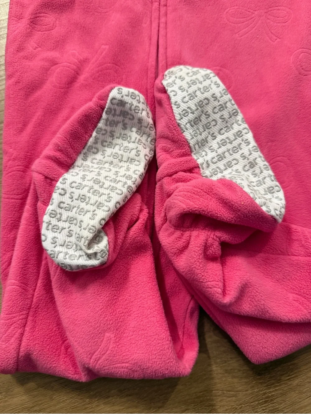 Carter's Hot Pink Fleece Footed One-Piece Pajama